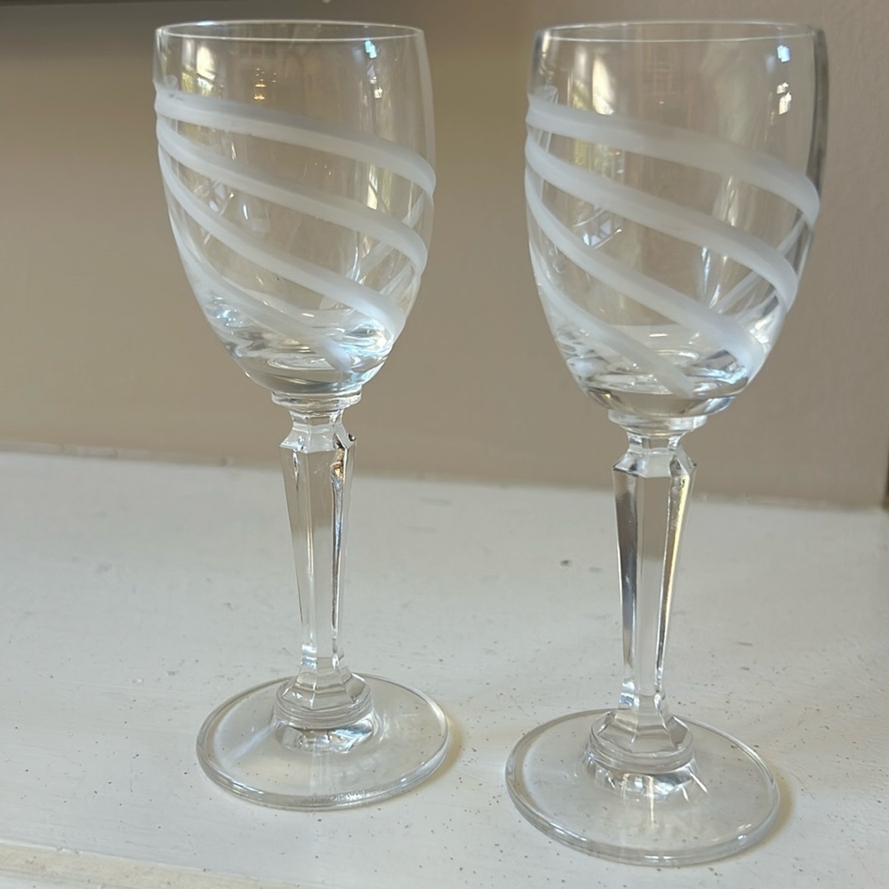 Godiva Set of 2 Cordial Dessert Shot Glasses. 2 oz. 5 1/4” tall